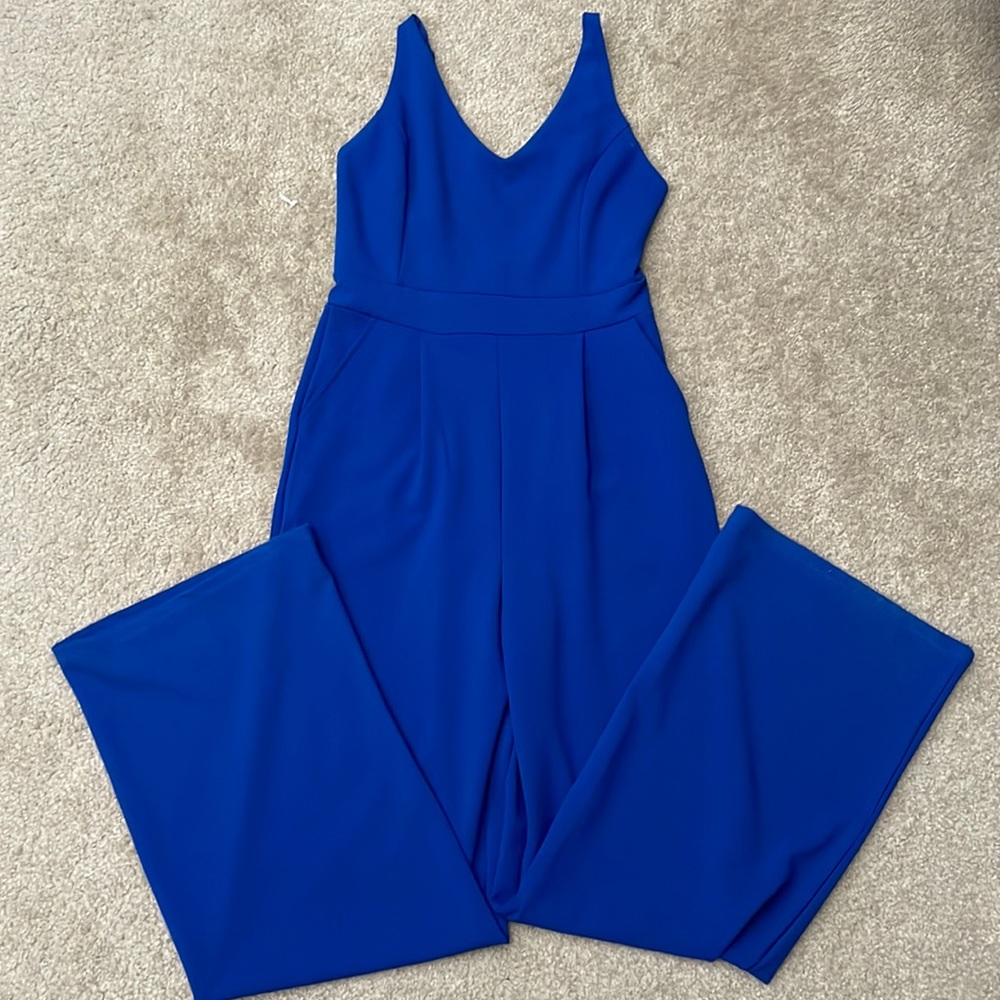 Blue pantsuit